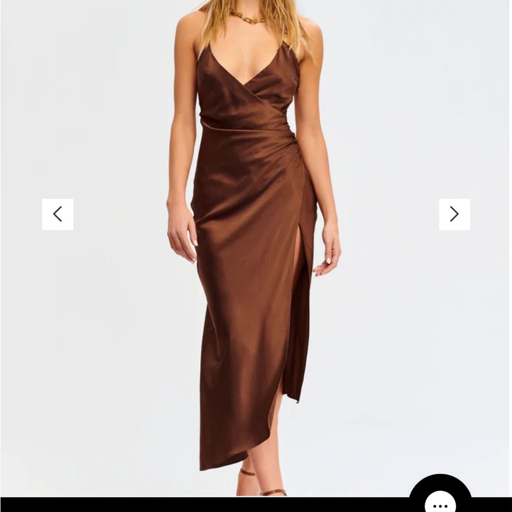 SER.O.YA Emma Silk Dress Chocolate